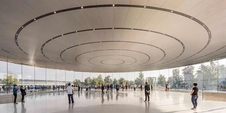 苹果乔布斯剧院获结构艺术工程大奖：由玻璃支撑着 80 吨重的屋顶 - 2