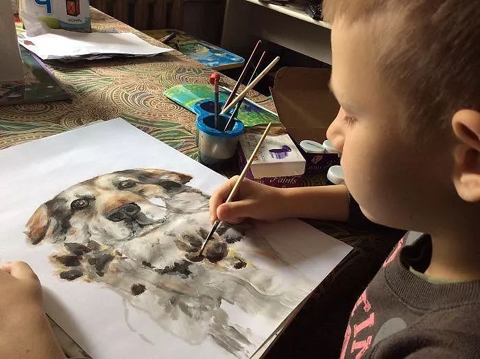 这个9岁小男孩靠画画救了上百只流浪狗！ - 8