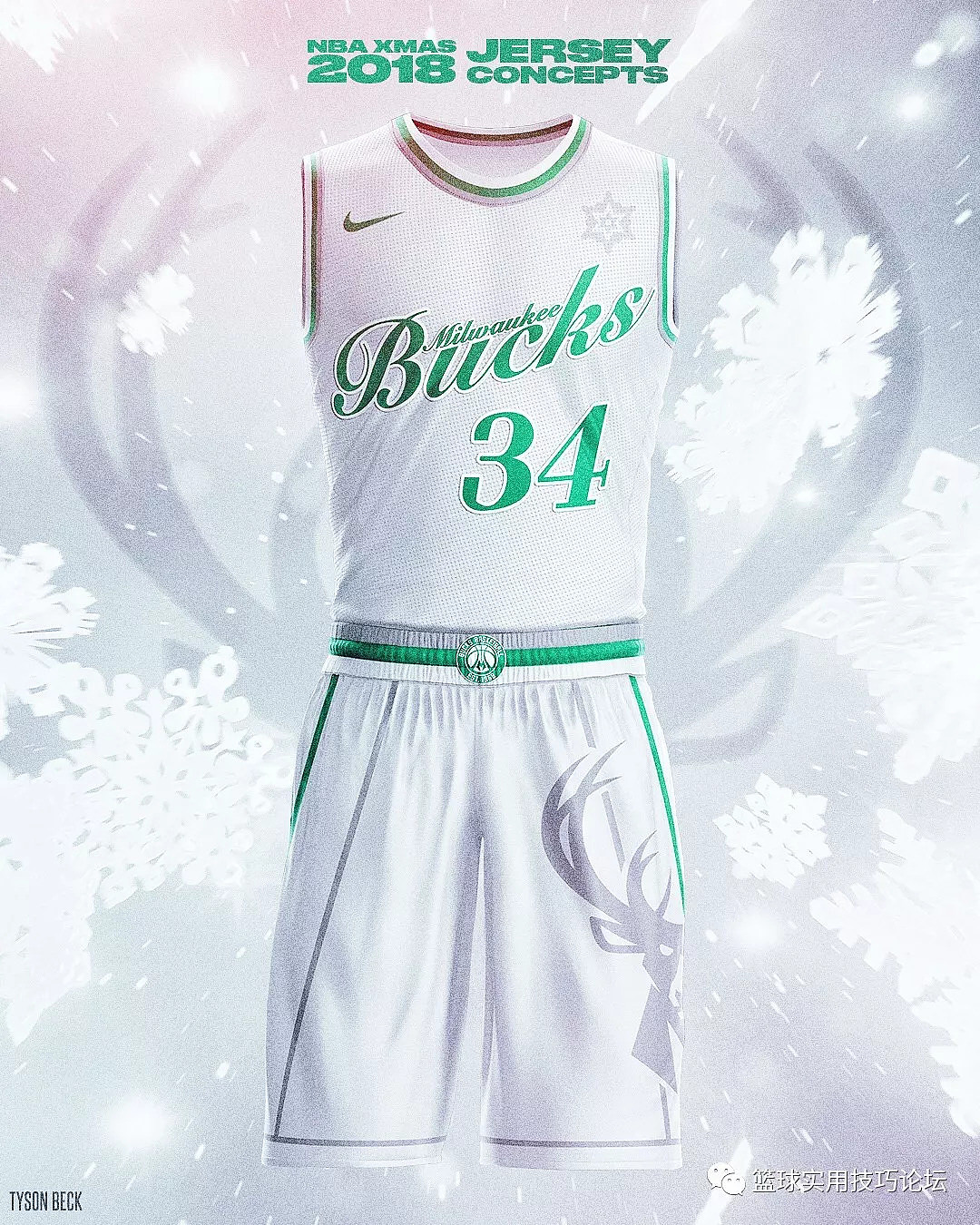 酷！美国网友制作2018年NBA圣诞大战球衣概念图 - 10