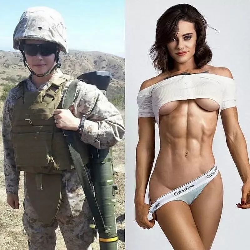 单调迷彩服掩盖不住的胸器：美军女兵脱了军装之后… - 14
