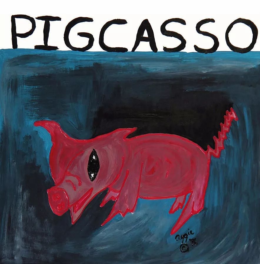 一头待宰的猪画了幅画，竟卖了23万元，被称为猪界毕加索，还全世界办展览！ - 38