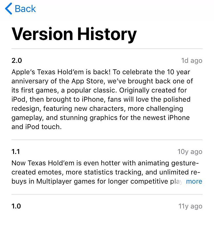 庆祝 App Store 问世 11 周年，苹果的初代德州扑克游戏重新营业 - 4