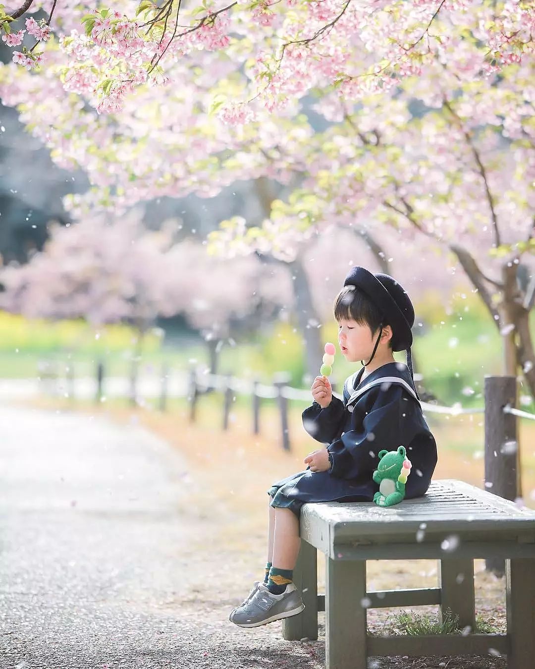 日本妈妈偷拍樱花树下的儿子，美成宫崎骏童话，治愈无数人 - 21