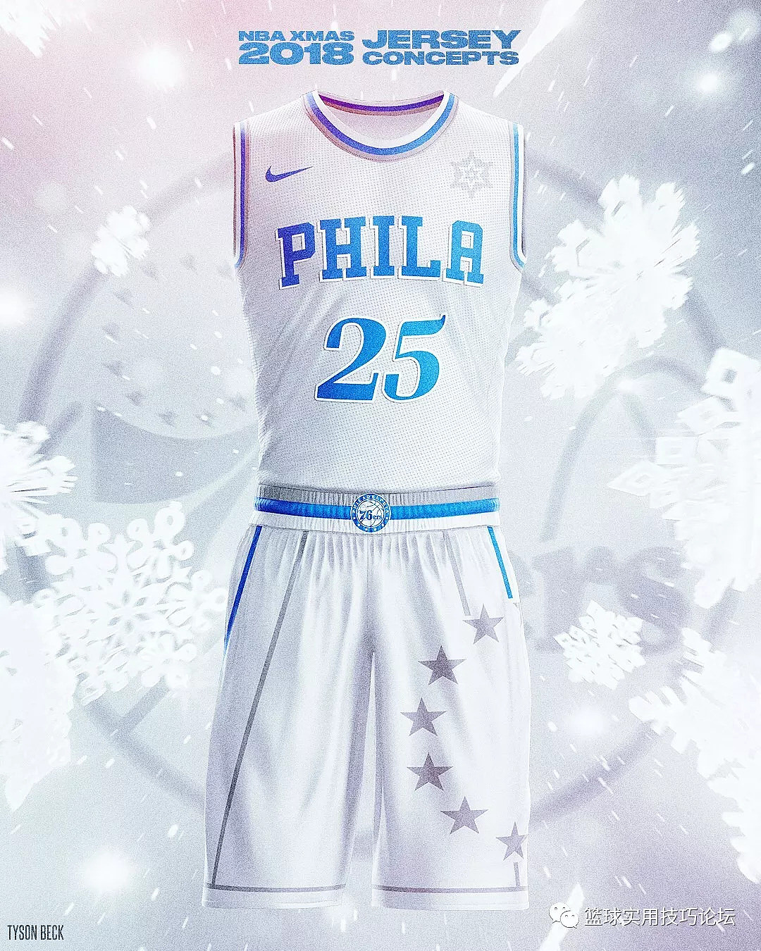 酷！美国网友制作2018年NBA圣诞大战球衣概念图 - 8