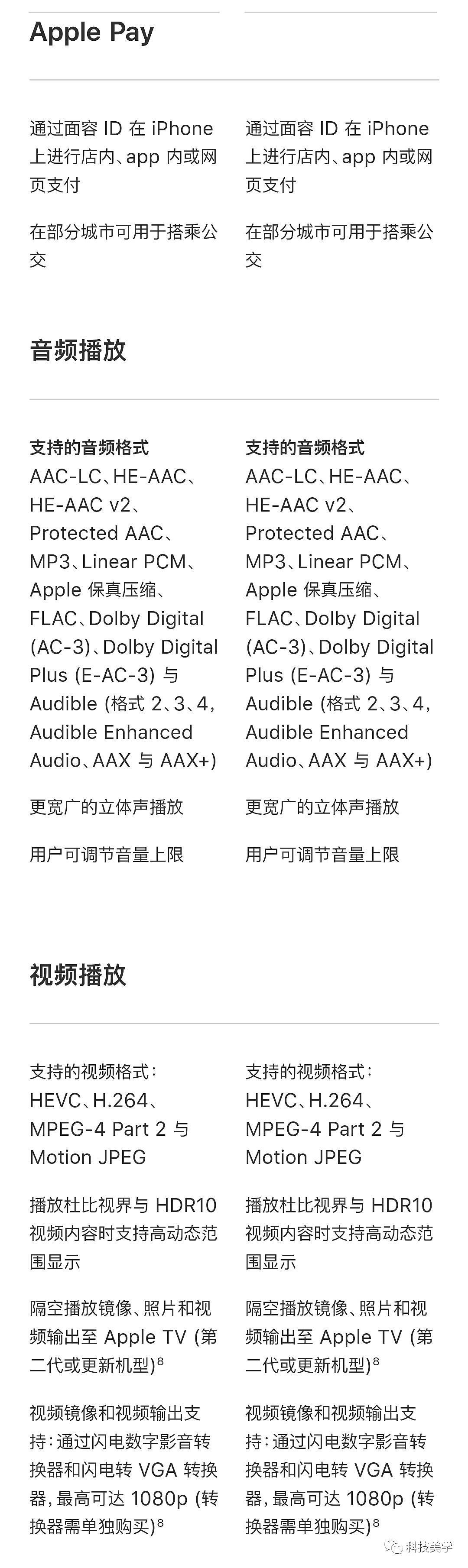 一张图看iphoneXs和iPhone Xs Max详细规格对比 - 5
