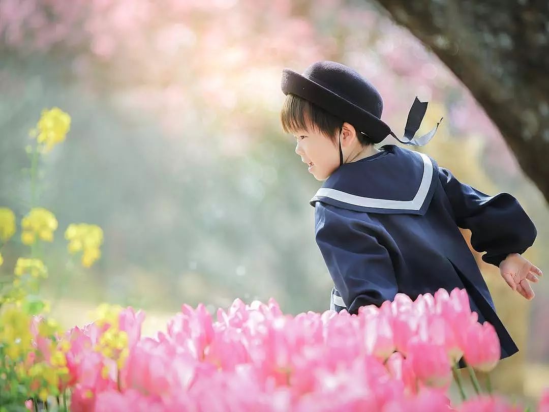 日本妈妈偷拍樱花树下的儿子，美成宫崎骏童话，治愈无数人 - 11
