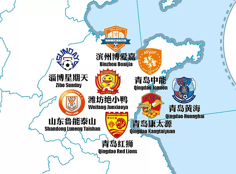 2018年中国足球协会四级联赛球队版图详解，有你的家乡球队吗？ - 6