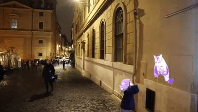 近日罗马街头惊现巨型光雕艺术猫咪，才发现猫咪还可以这么玩！ - 5