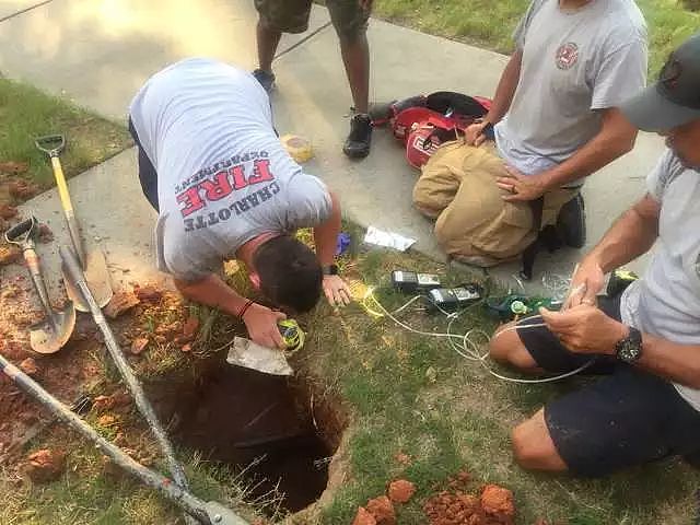 小奶狗掉入下水道排水管，消防员：就算把管道全部挖开也要救它！ - 2