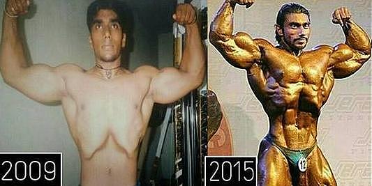 印度最强壮的男人，肌肉真的很大，在女儿面前就成了大男孩