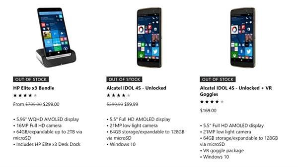 微软甩卖旧款手机：加速剥离Windows Phone