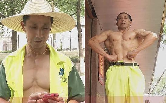 55岁大叔上班扫马路，下班练肌肉，网友：没钱练再好照样扫大街？