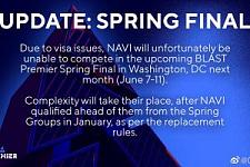 CSGO：因签证问题NaVi无缘BLAST春季决赛 名额将由coL顶替